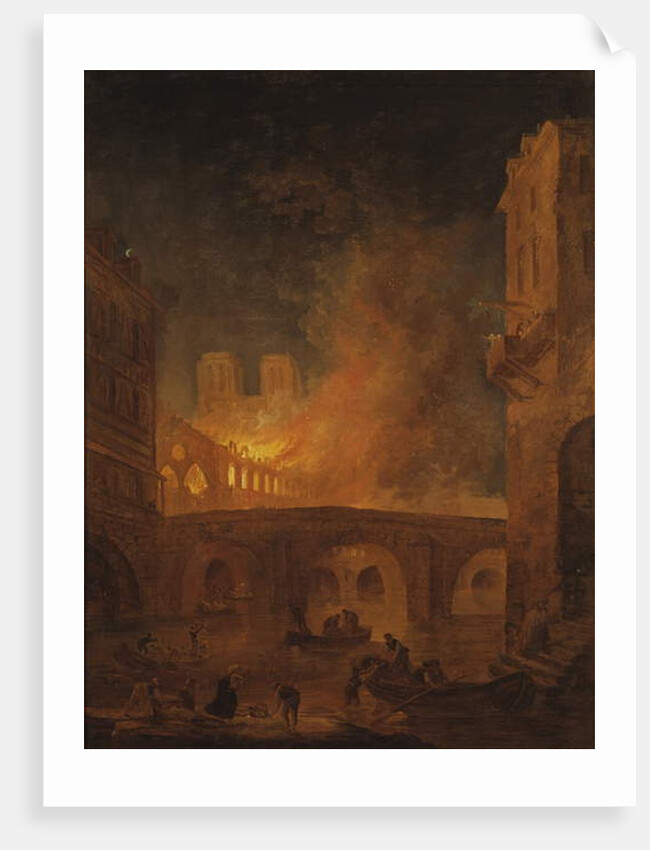 The Fire of Hotel-Dieu in Paris, by Robert, Hubert, 1772 by Hubert Robert