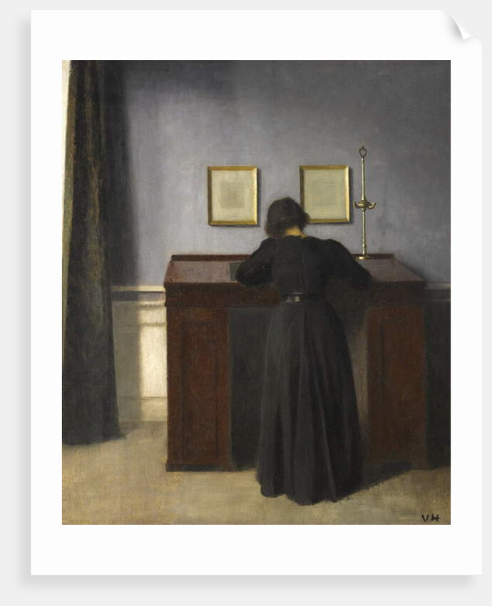 Ida Standing at a Desk, 1900 by Vilhelm Hammershoi