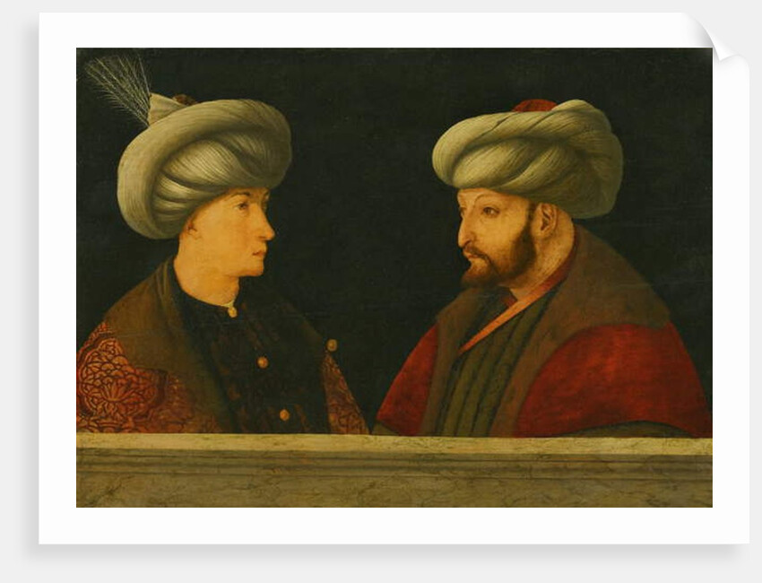 Portrait of Sultan Mehmed II with a young dignitary, 1444 by Gentile (school of) Bellini
