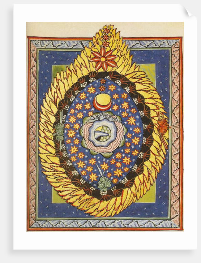God, Cosmos, and Humanity. Miniature from Liber Scivias by Hildegard of Bingen, c.1175 by German School