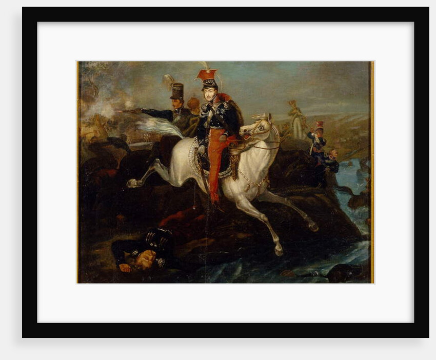 The Death of Prince Josef Poniatowski, at the Battle of Leipzig, 16th October 1813 by School Ukranian
