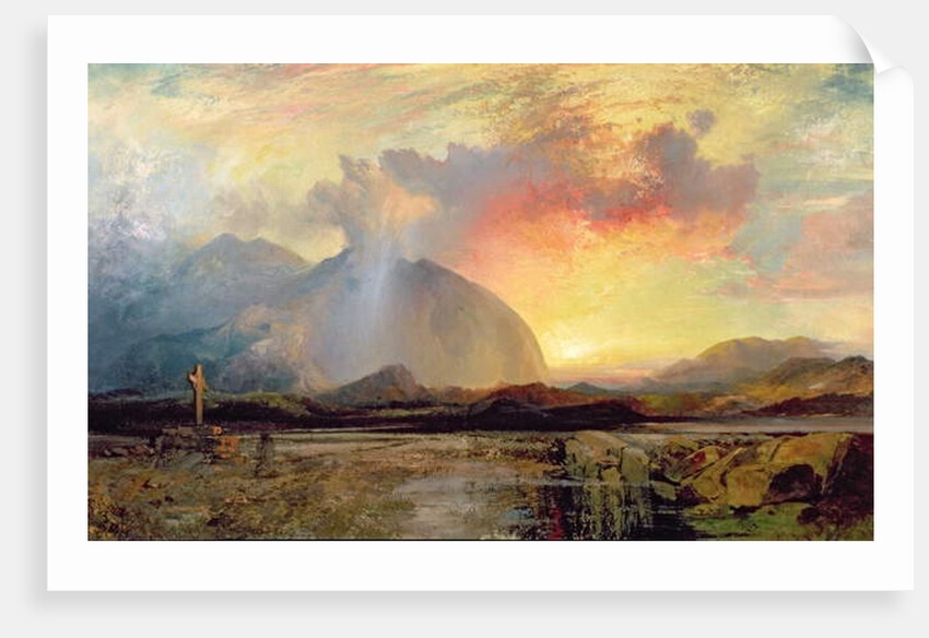 Sunset Vespers at the Old Rugged Cross by Thomas Moran