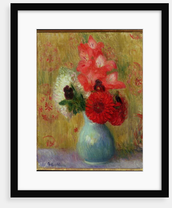 Floral Arrangement in Green Vase by William James Glackens