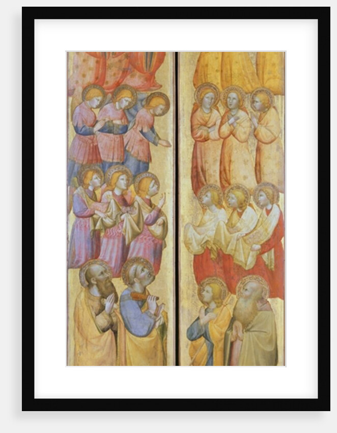 Left panel: St. Peter and St. Paul with Angels; Right panel: St. James and St. Andrew with Angels, c.1400 by Carlo da Camerino