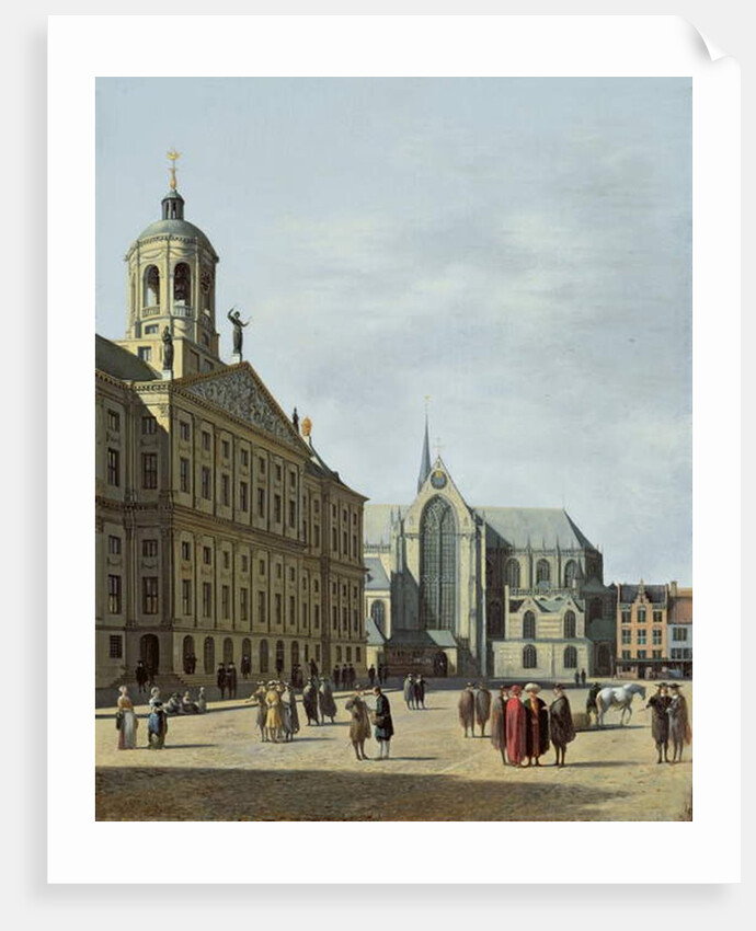View in Amsterdam, with the facade of the Stadhuis and the Nieuwe Kerk by Gerrit Adriaensz Berckheyde
