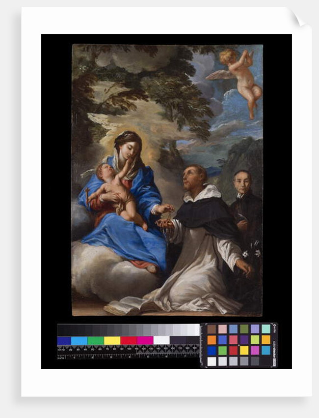 St Dominic receiving the Rosary from the Virgin Mary by Italian School