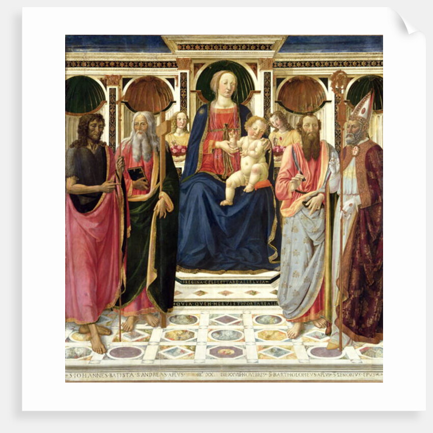 Virgin and Child with SS. John the Baptist, Andrew, Bartholomew and Zenobius, c.1478 by Cosimo Rosselli