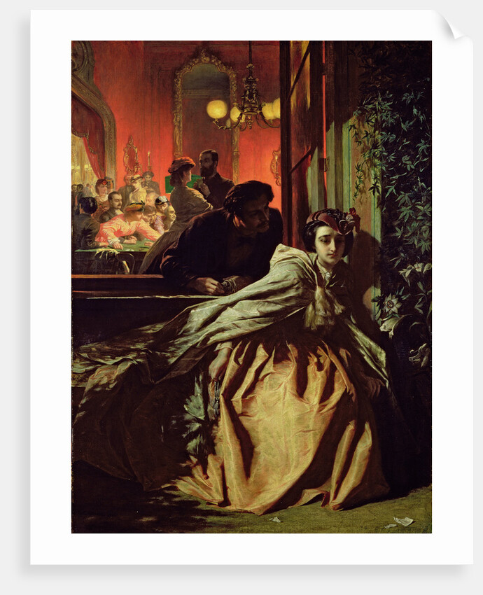 On the Brink, 1865 by Alfred W. Elmore