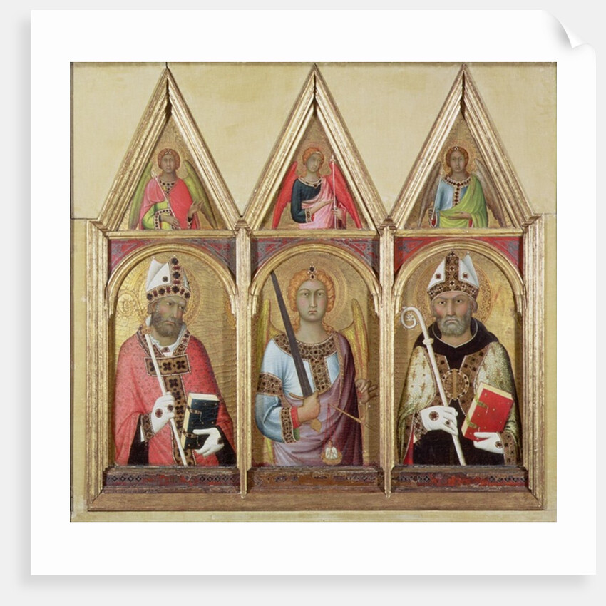 St. Geminianus, St. Michael and St. Augustine, c.1319 by Simone Martini