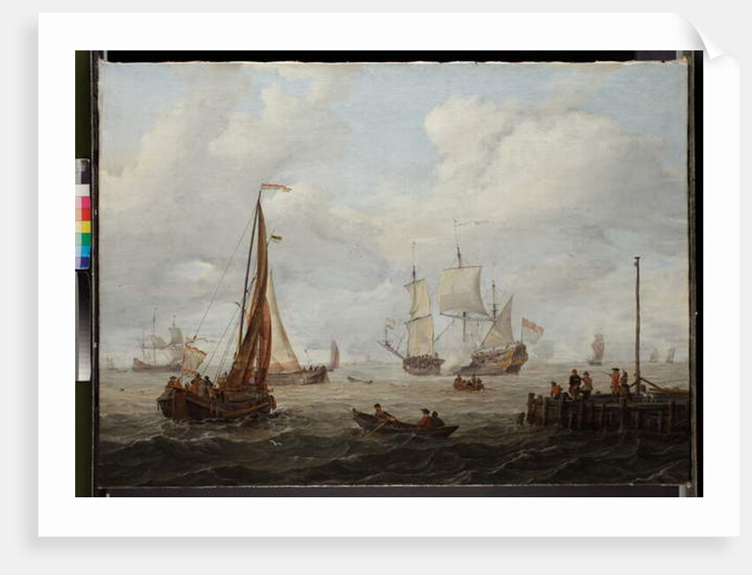 Sea-piece with a Dutch man-of-war, before 1708 by Abraham Storck