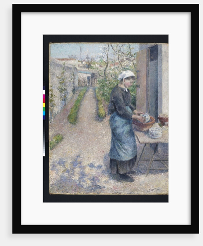 In the Garden at Pontoise: A Young Woman Washing Dishes, 1882 by Camille Pissarro