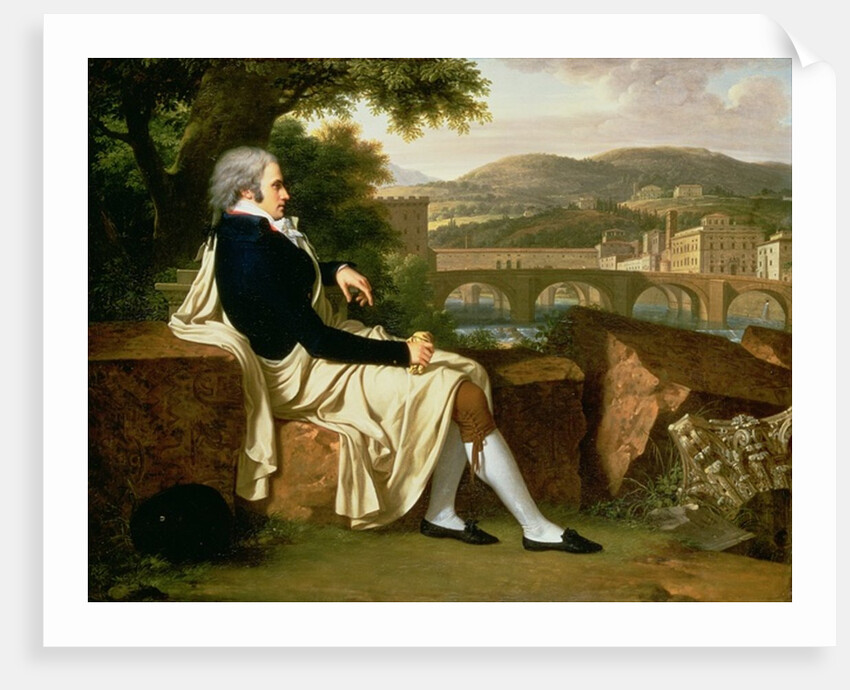 Allen Smith seated Above the River Arno, contemplating Florence, 1797 by Francois Xavier Fabre