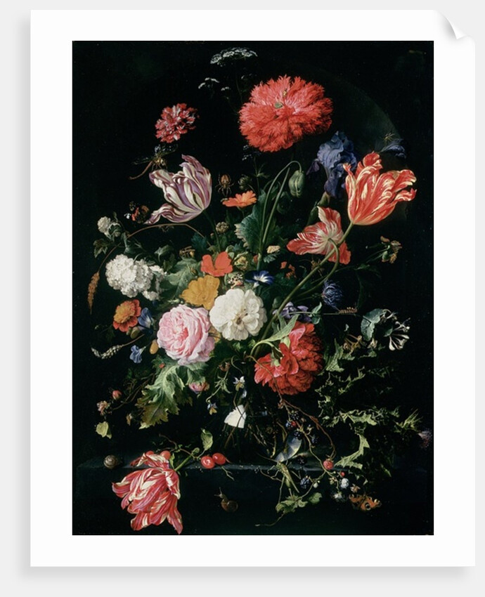 Flowers in a Glass Vase, c.1660 by Jan Davidsz de Heem