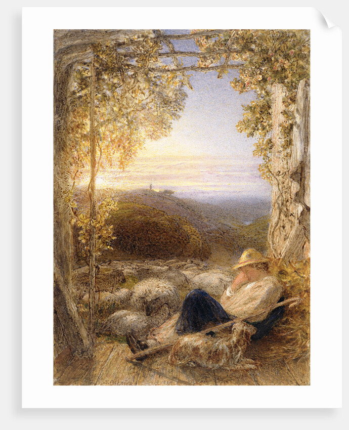 Sleeping Shepherd - Morning, c.1857 by Samuel Palmer