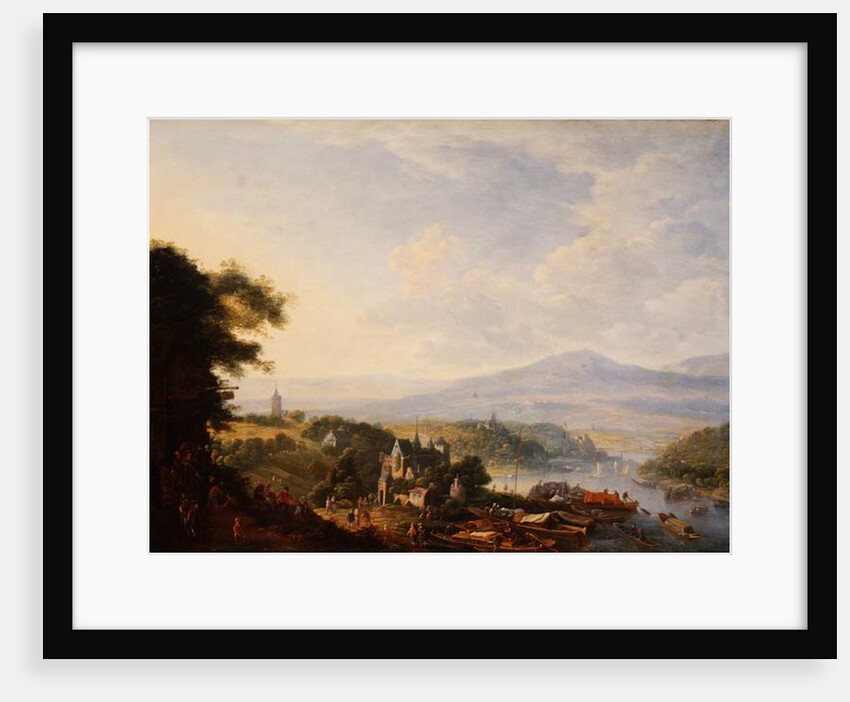 View on the Rhine, near Cologne, c.1700-10 by Jan the Elder Griffier