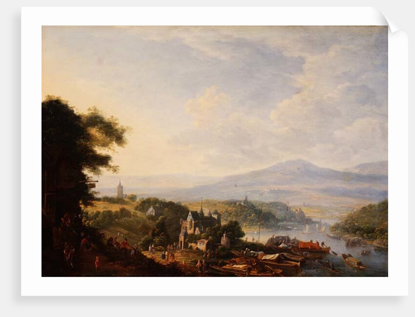 View on the Rhine, near Cologne, c.1700-10 by Jan the Elder Griffier