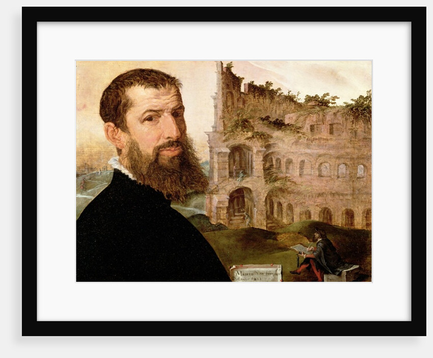 Self Portrait of the Painter with the Colosseum in the Background, 1553 by Maerten van Heemskerck