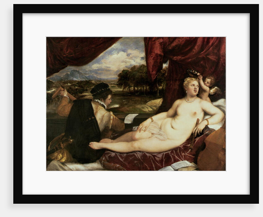 Venus and Cupid with a Lute Player, 1555-65 by Titian