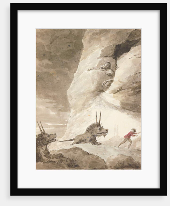 Monsters chasing a man by George Dance