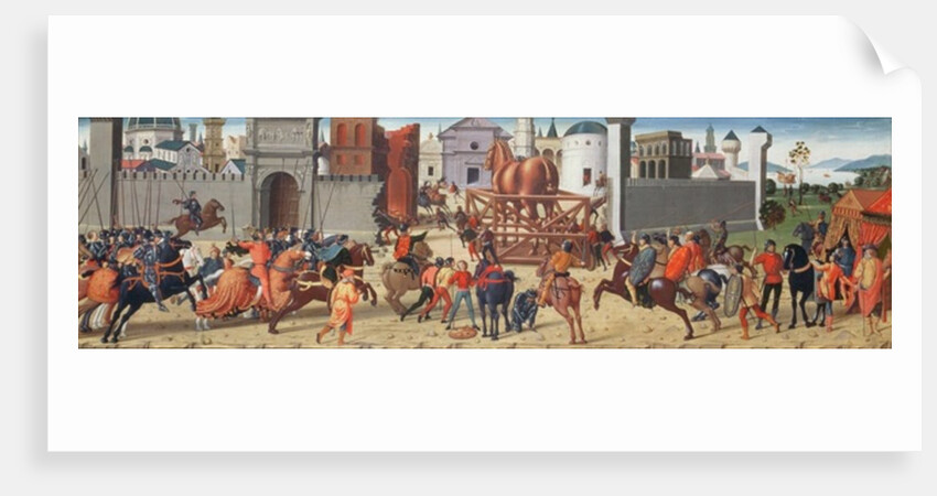 The Siege of Troy II: The Wooden Horse, c.1490-95 by Biagio di Antonio