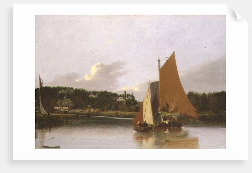 Boats on the Yare near Bramenton, Norfolk, 1828 by Joseph Stannard