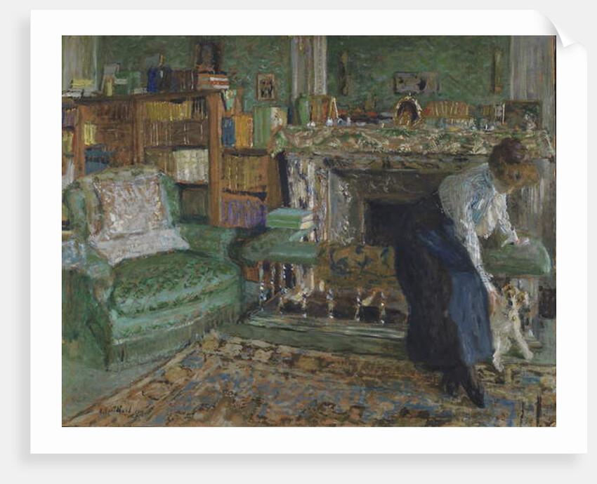Marguerite Chapin in her apartment with her dog, 1910 by Edouard Vuillard