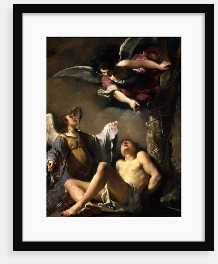 St. Sebastian succoured by two angels, 1617 by Guercino
