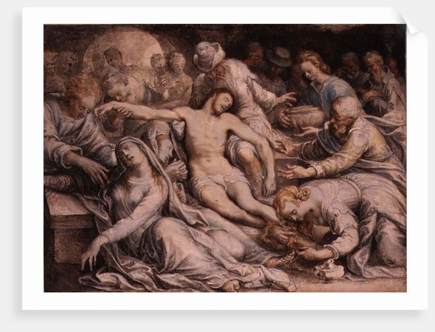 PD.5-1957 The Lamentation over the Dead Christ, c.1585 by Isaac Oliver