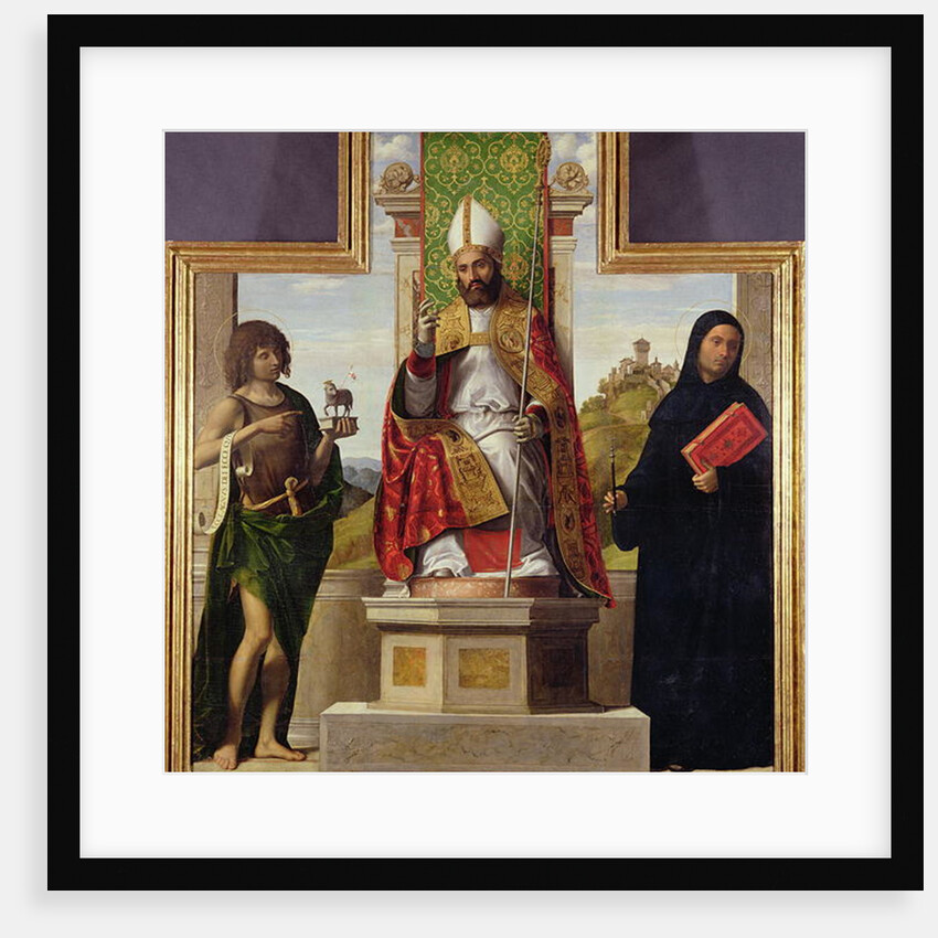 St. Lanfranc of Pavia enthroned between St. John the Baptist and St. Liberius, c.1515-16 by Giovanni Battista Cima da Conegliano