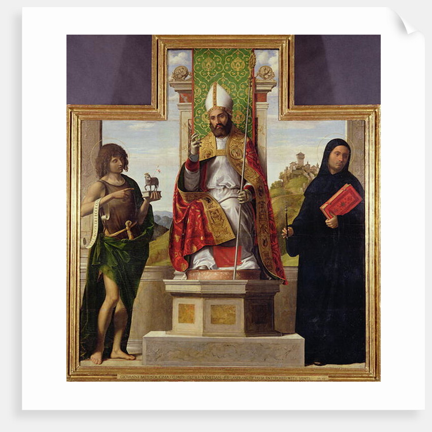 St. Lanfranc of Pavia enthroned between St. John the Baptist and St. Liberius, c.1515-16 by Giovanni Battista Cima da Conegliano
