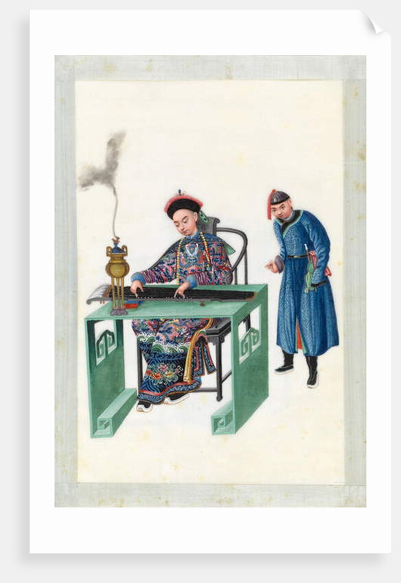 Man playing the zheng by Youqua Youqua