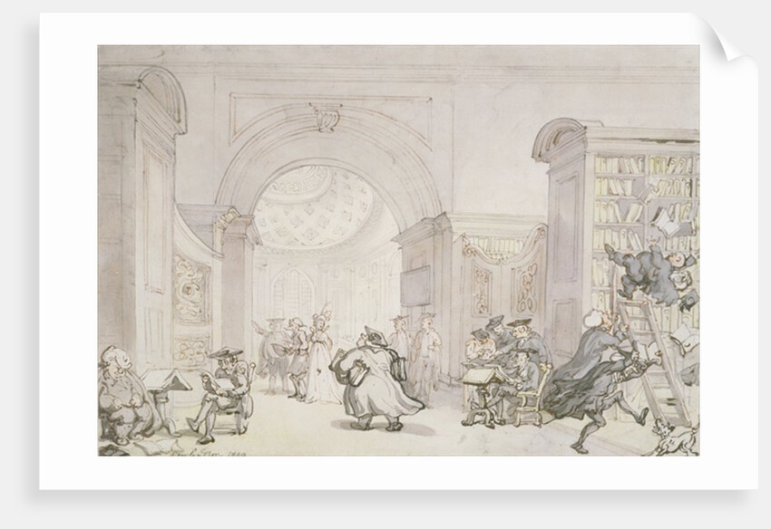 No.0613 The West Room and the Dome Room of Old University Library, Cambridge, 1800 by Thomas Rowlandson