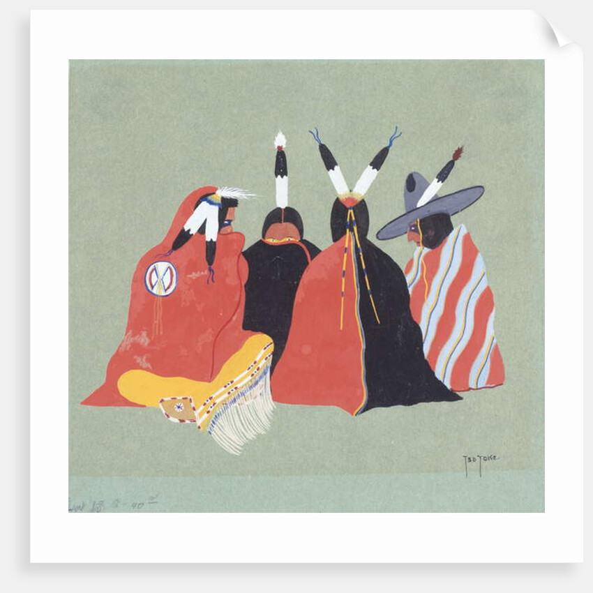 Kiowa Making Medicine, 1929 by Monroe Tsatoke