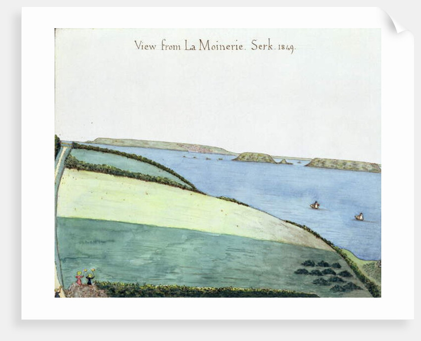 View from la Moinerie, Serk, 1849 by English School