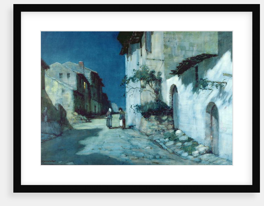 Spanish Village Conversation by Moonlight by Albert Moulton Foweraker
