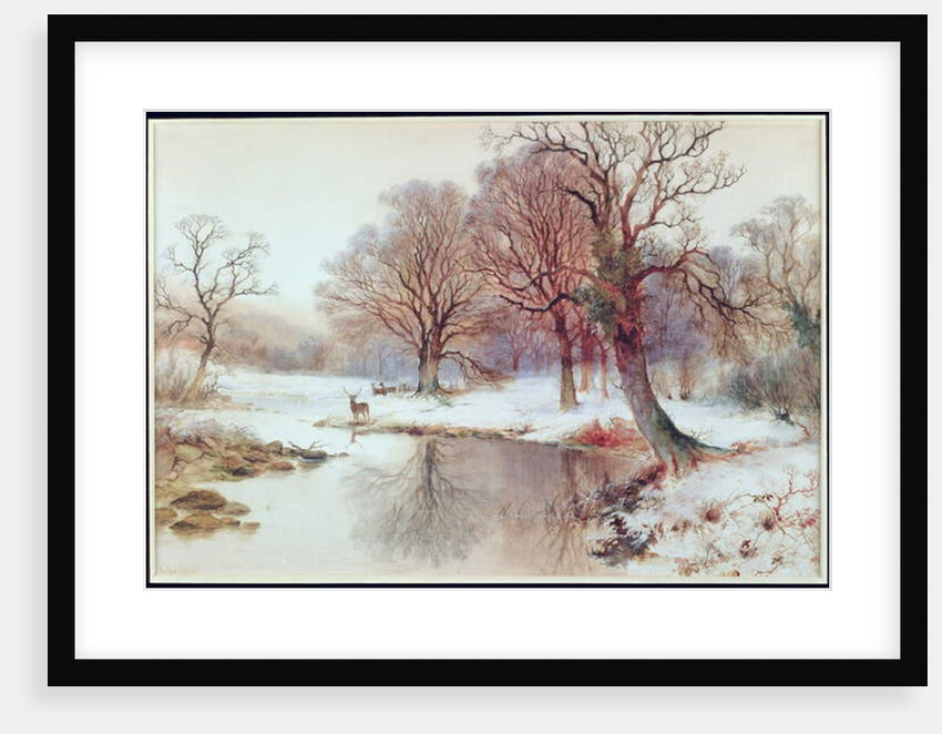 Snowy Landscape with Deer by Arthur Willett