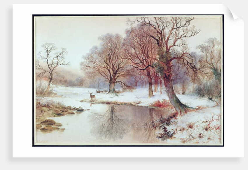 Snowy Landscape with Deer by Arthur Willett