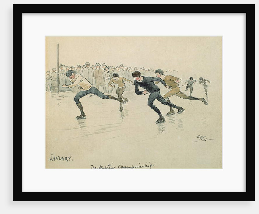 The Month of January: Ice-skating by George Derville Rowlandson