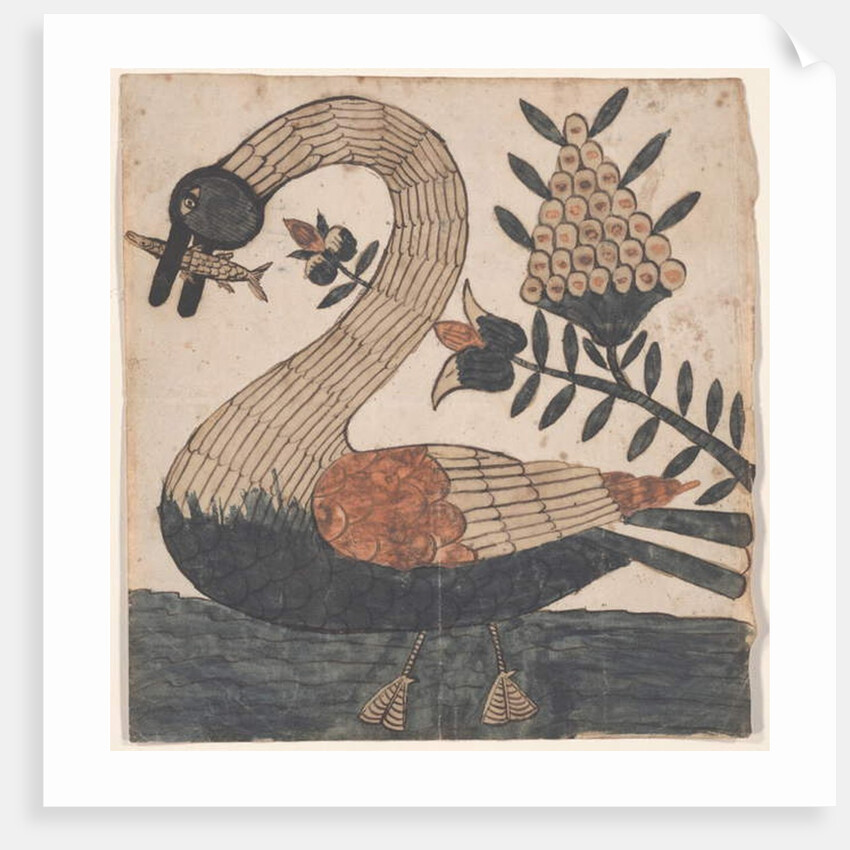 Bird with Fish, Fraktur Painting, c.1810 by American School