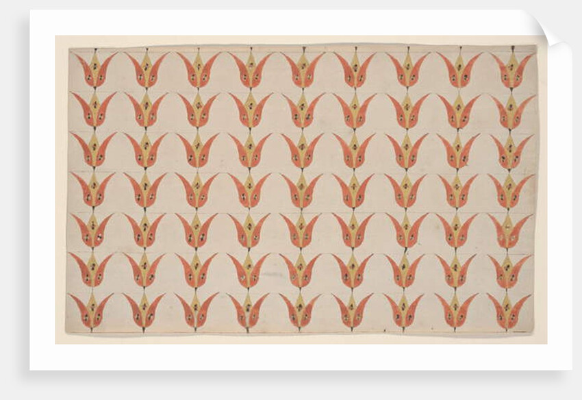 Seven Rows of Tulips, Fraktur Painting, c.1800-20 by American School
