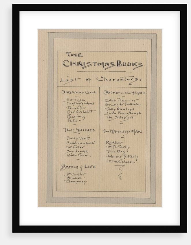 List of Characters, c.1920s by Joseph Clayton Clarke