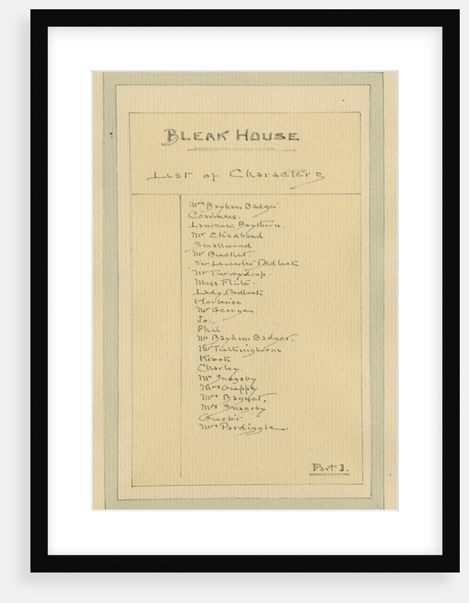 List of Characters, c.1920s by Joseph Clayton Clarke