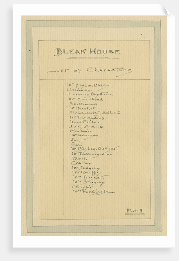 List of Characters, c.1920s by Joseph Clayton Clarke