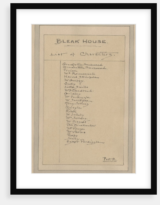 List of Characters, c.1920s by Joseph Clayton Clarke