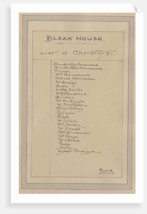 List of Characters, c.1920s by Joseph Clayton Clarke