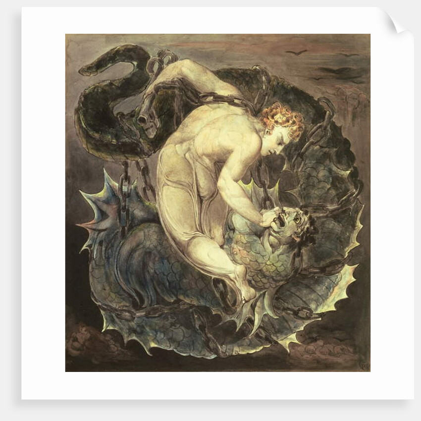 The Angel Michael Binding Satan c.1805 by William Blake