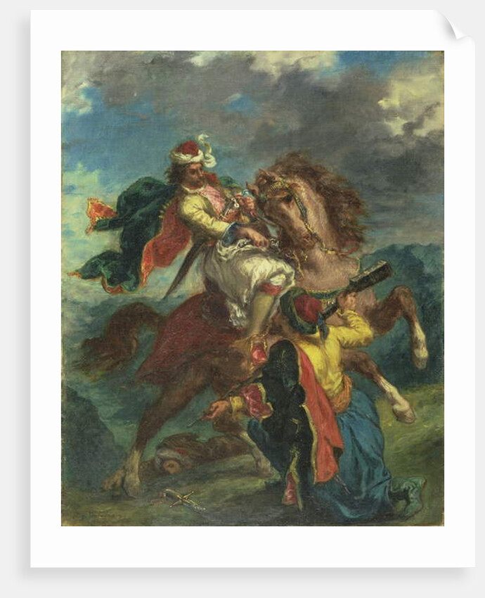 A Turk Surrenders to a Greek Horseman, 1856 by Ferdinand Victor Eugene Delacroix