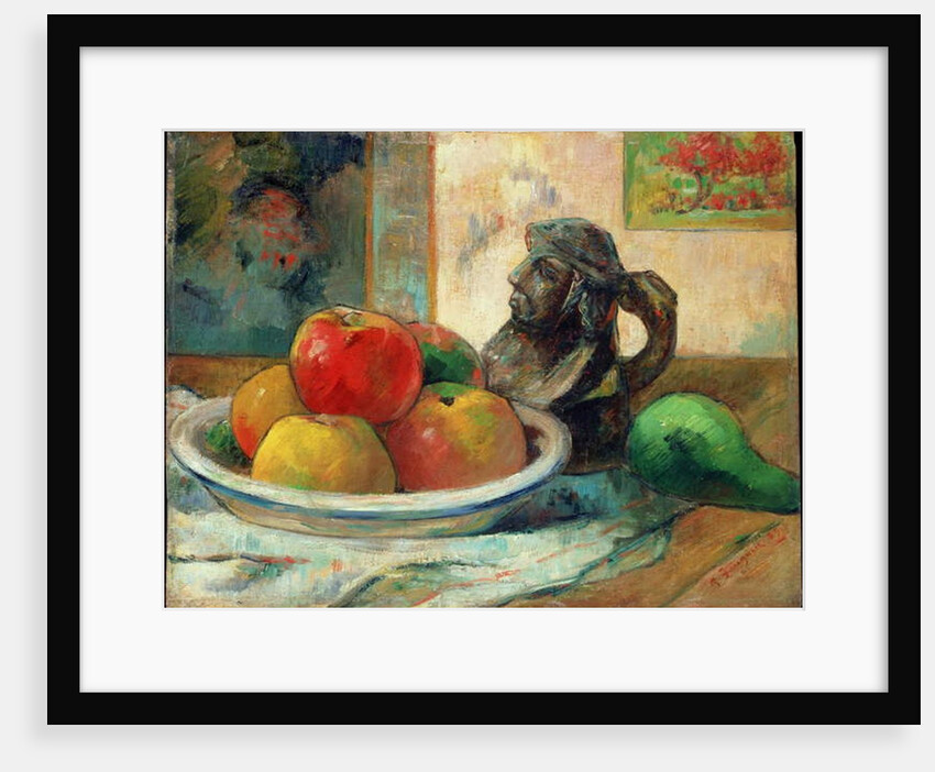 Still Life with Apples, a Pear and a Ceramic Portrait Jug, 1889 by Paul Gauguin