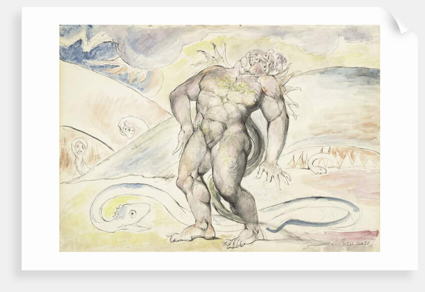 Agnello de Brunelleschi of Florence being transformed into a serpent by William Blake