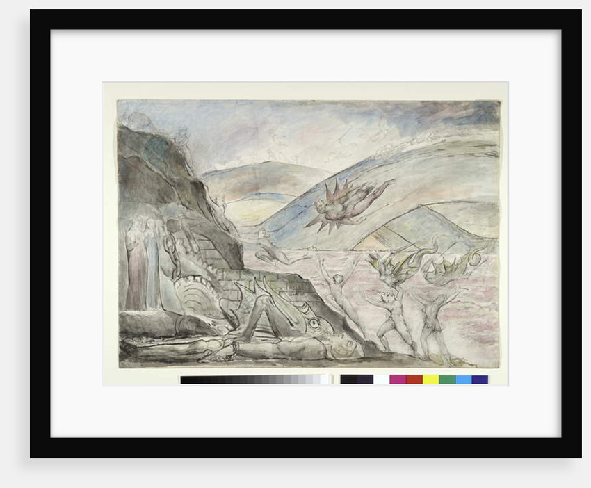 Demons tormenting the seducers of Malebolge by William Blake